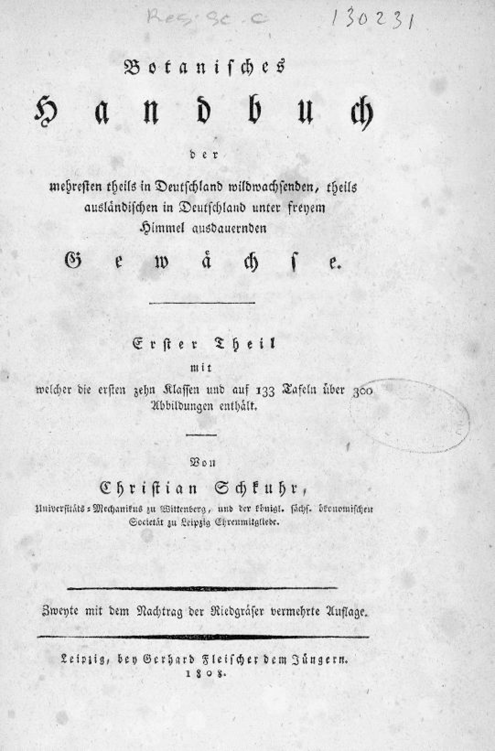 Botanisches Handbuch des mehresten Theils in Deutschland
