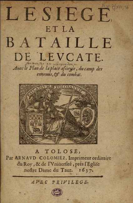 Page de titre Le siège et la bataille de Leucate
