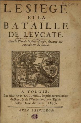 Page de titre Le siège et la bataille de Leucate