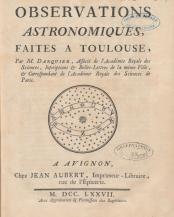 Page de titre Observations astronomiques 1777