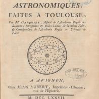 Page de titre Observations astronomiques 1777